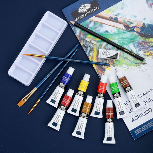 ROYAL & LANGNICKEL ESSENTIALS 21 PIECE ACRYLIC PAINTING BOX SET